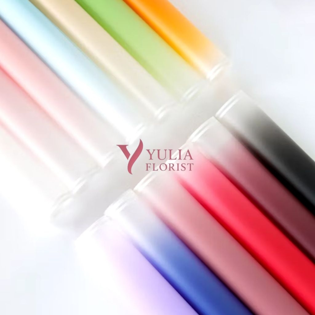 [ 20 LEMBAR ] Cellophane Gradasi Double Line | Kertas Bouquet Cellophane