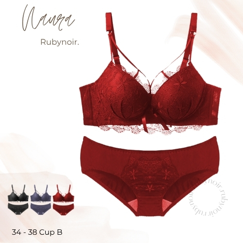 NAURA BRA / BH SET + CD Rubynoir  cup 34AB-382AB non kawat