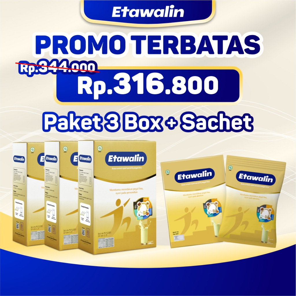 

ETAWALIN 3 box + sachet - susu kambing etawa kesehatan tulang dan sendi lansia