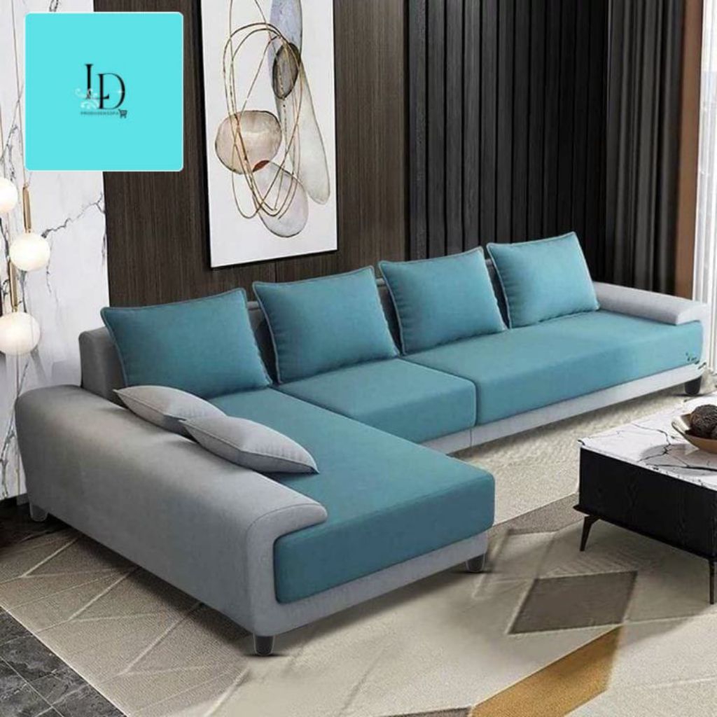 sofa L sofa minimalis sofa multifungsi sofa minimalis ( free bantal)