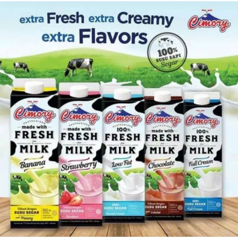 

950ml cimory made with fresh milk 6 rasa