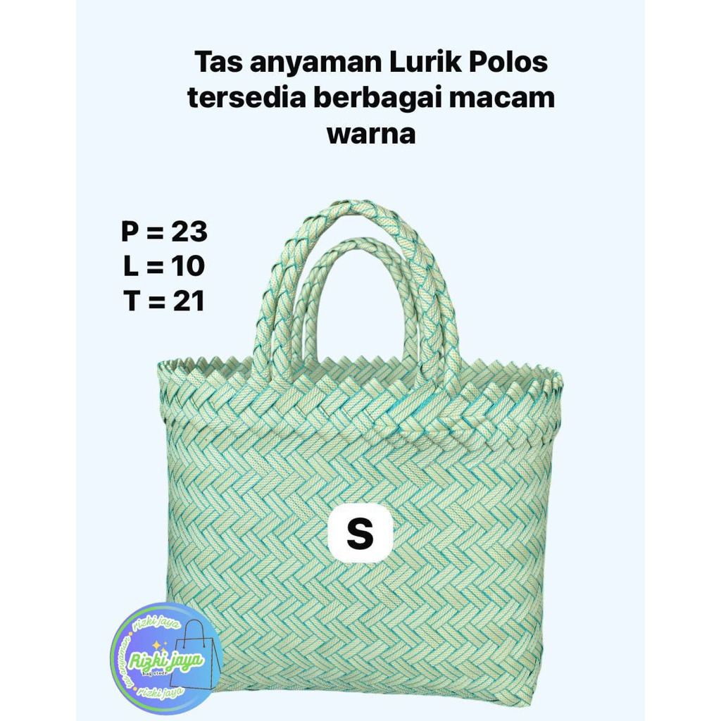 Tas anyaman plastik lurik polos/Mini/S/Tas belanja/Tas souvenir