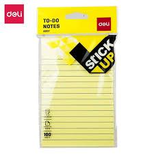 

DELI - MEMO TEMPEL / STICKY NOTES / CATATAN AGENDA A00752 152X101MM YELLOW GARIS HANGER