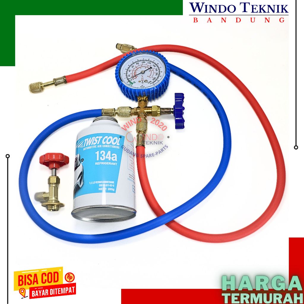 Ay00 PAKET PENGISIAN FREON KULKAS / MOBIL PERLENGKAPAN ISI ULANG FREON COMPRESSOR MOBIL / KULKAS /