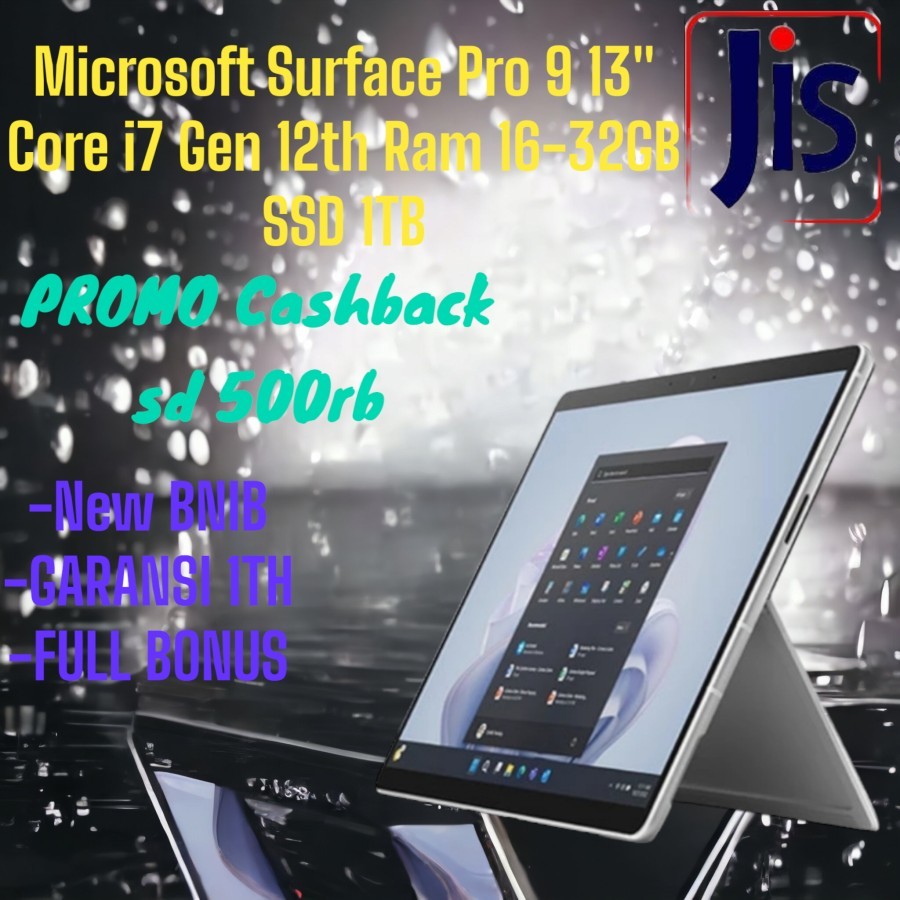 NEW Microsoft Surface Pro 9 13" Core i7-1265U Intel EVO Ram 16GB SSD 1TB Wind Pro / Laptop Tab 2in1