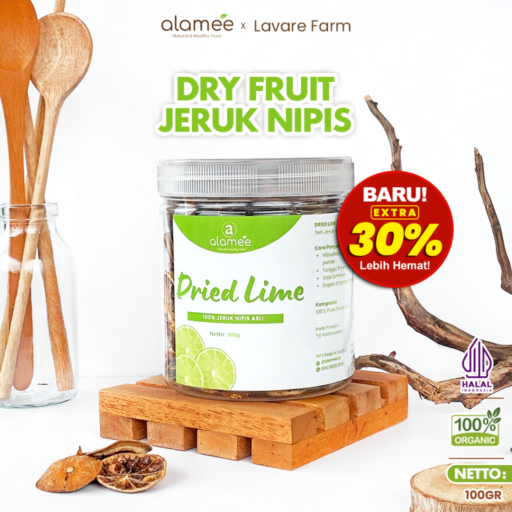 

ALAMEE Dried Lime Slice Tea Jeruk Nipis Kering Teh Herbal Buah Iris Organik 100gr BUMA