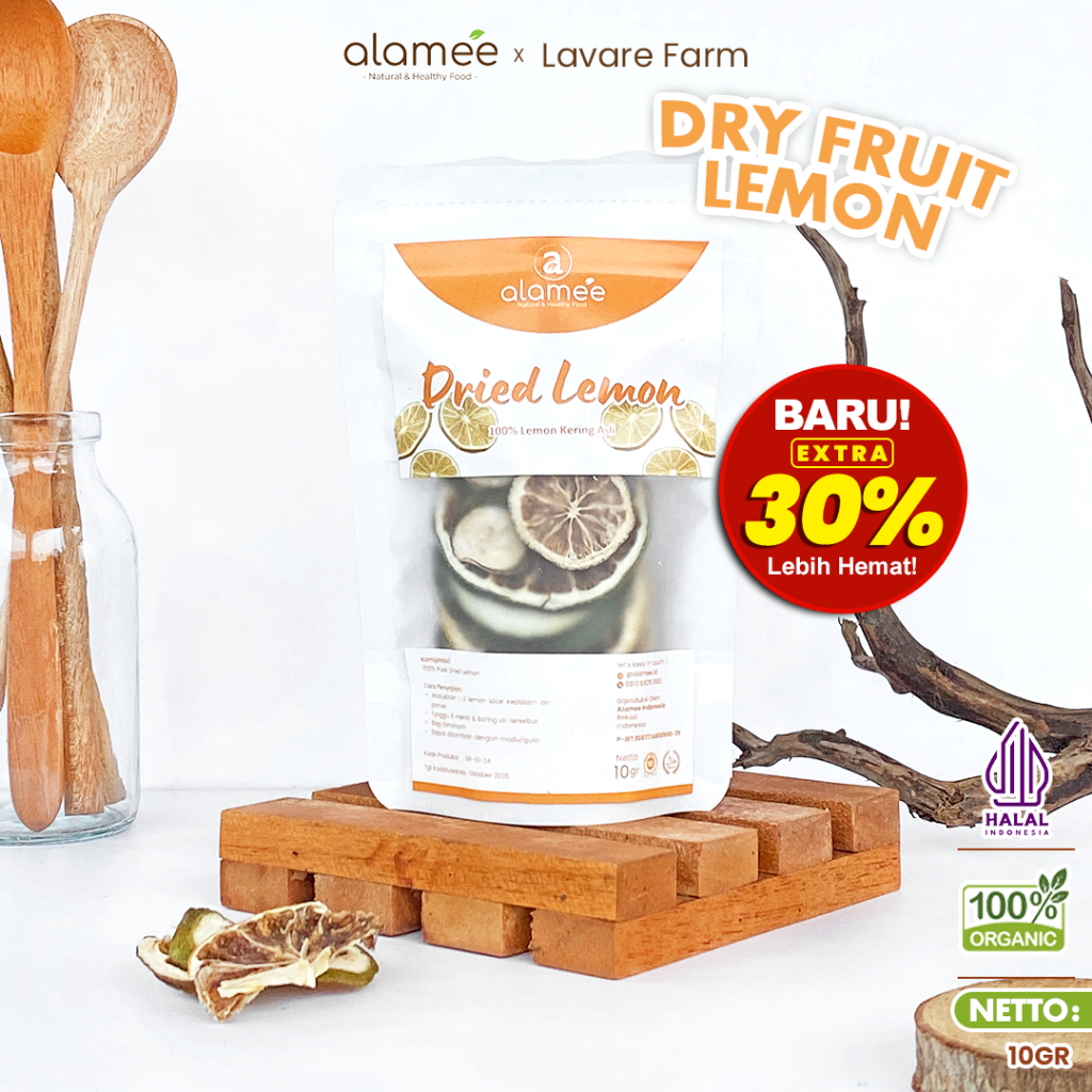 

ALAMEE Lemon Kering Dried Slice Tea Teh Herbal Iris Organik Minuman Herbal Organic 10gr BUMA