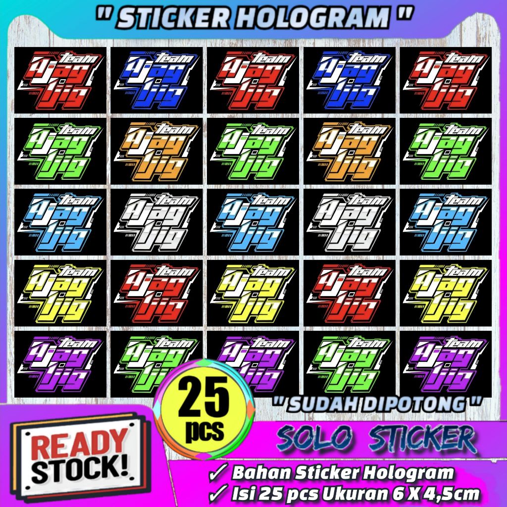 

Sticker Team Ajag Ijig Isi 25 pc Stiker Bus Viral Hologram
