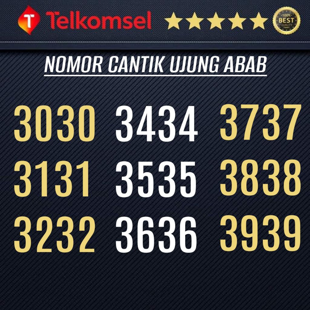 KARTU PERDANA TELKOMSEL NOMOR CANTIK - NOMOR CANTIK SIMPATI 4G 5G UJUNG ABAB 3030 3131 3232 3434 353