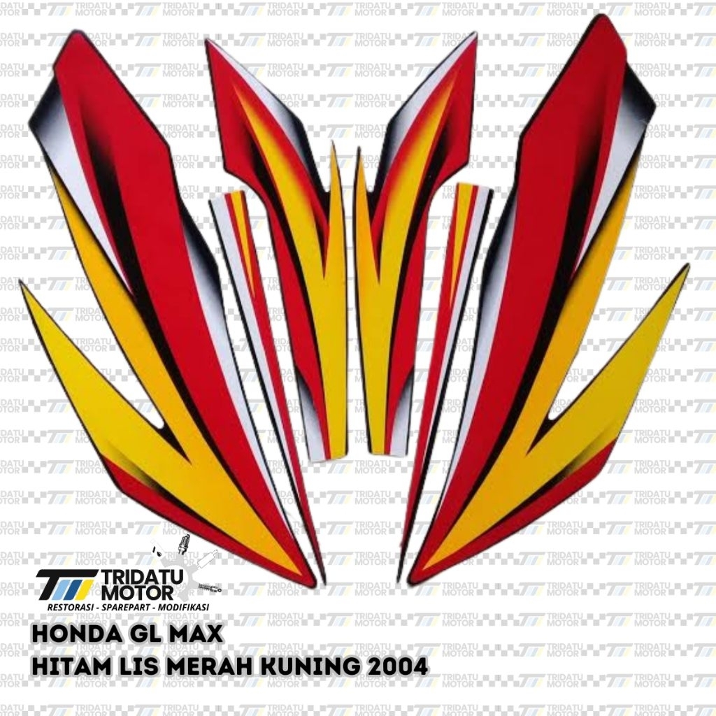 STRIPING HONDA GL MAX HITAM KUNING MERAH 2003 2004 2005 KUALITAS SAMA ORIGINAL LIS LES LIST DECAL ST
