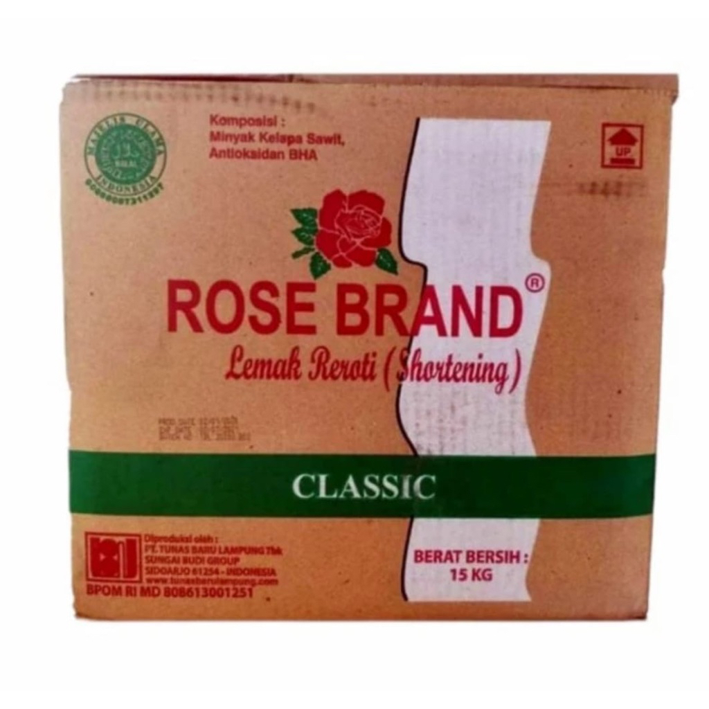 

Shortening / Minyak Padat Rosebrand 15kg (Dus)