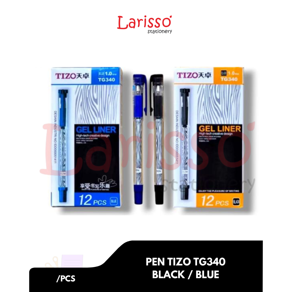 

TIZO - (pcs) PEN TIZO/PULPEN TANDA TANGAN TG340 Hitam dan Biru 1mm - pcs