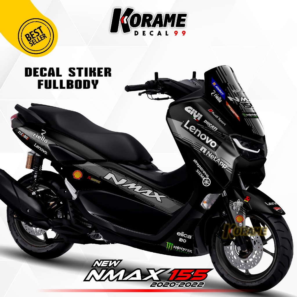 Decal New NMAX 155 Racing LNV Black Sticker Motor New NMAX 155