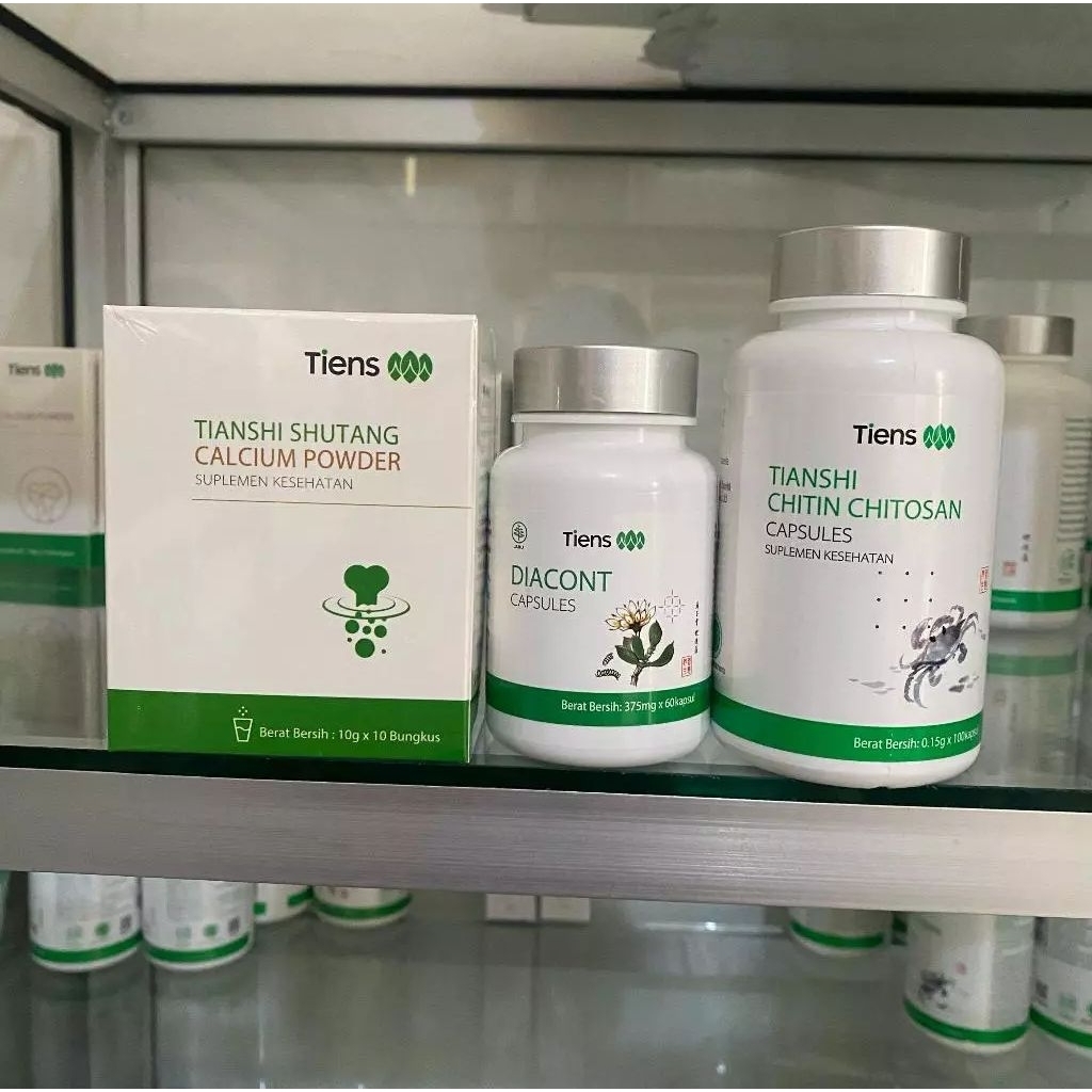 Paket Produk Tiens Untuk Diabetes Chitin Chitosan Diacont Shutang Calcium Original