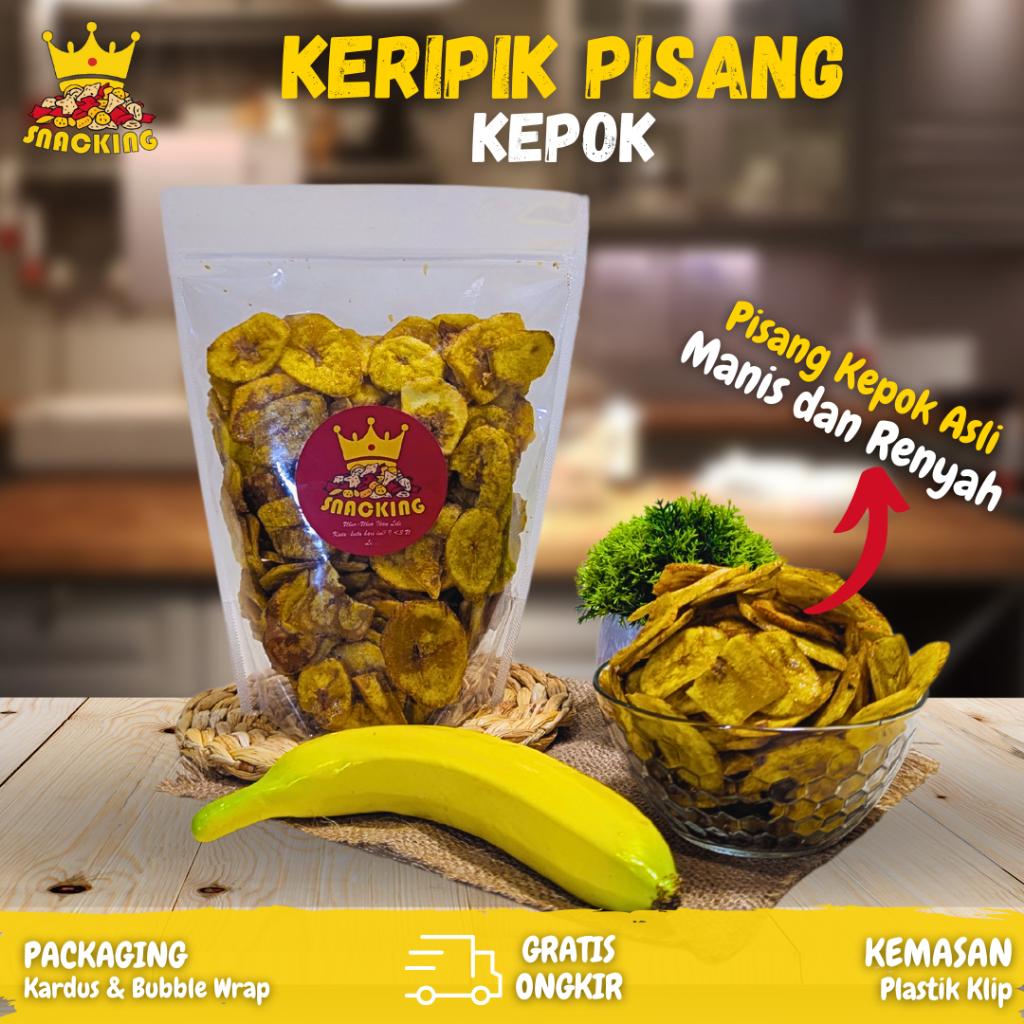 

Keripik Pisang Kepok Super / Pisang Koin Manis Renyah Makanan Ringan Snack Kiloan 250gram 150gram