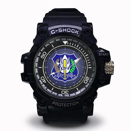 Jam Tangan Pria SATPAM SECURITY Sport Analog Quartz Keren Terbaru Hitam