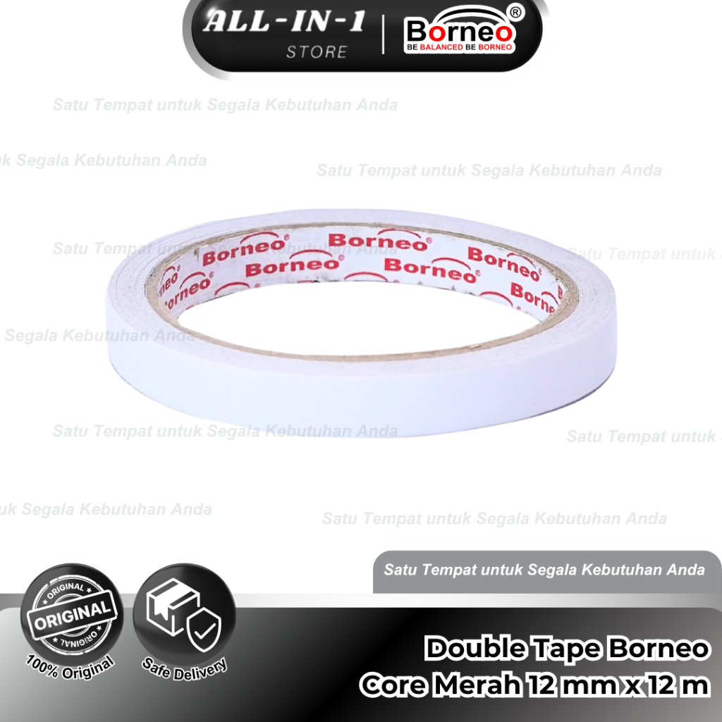 

Borneo Double Tape Panjang 12mm x 12m, Doble Tape Kuat