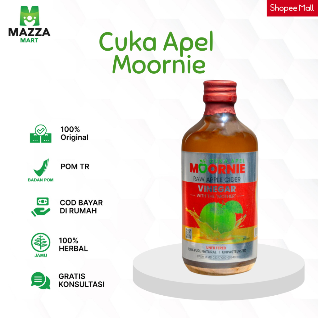

Cuka Apel Moornie Original With Mother 100% Apple Cider Vinegar Untuk Detox Tubuh