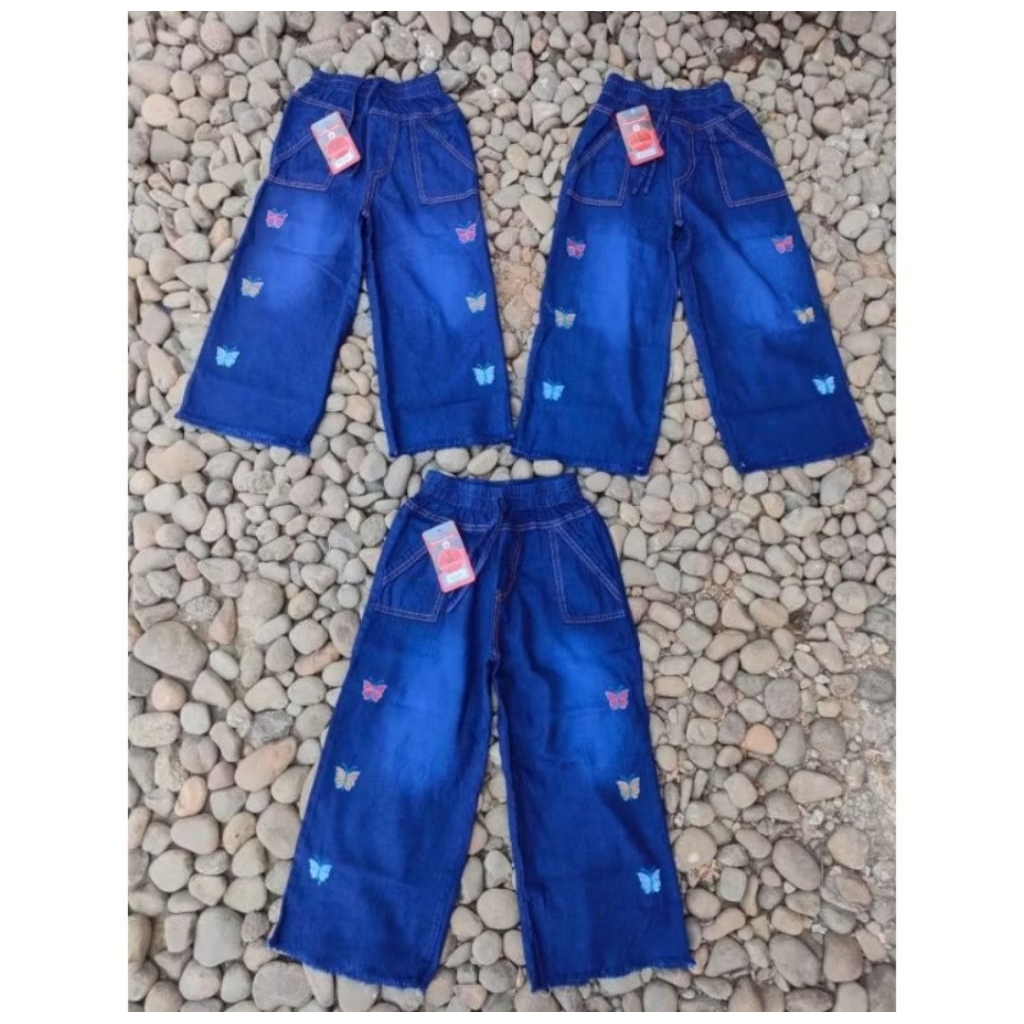 CELANA LEVIS KULOT ANAK PEREMPUAN/JEANS KULOT ANAK PEREMPUAN USIA 5-11TAHUN