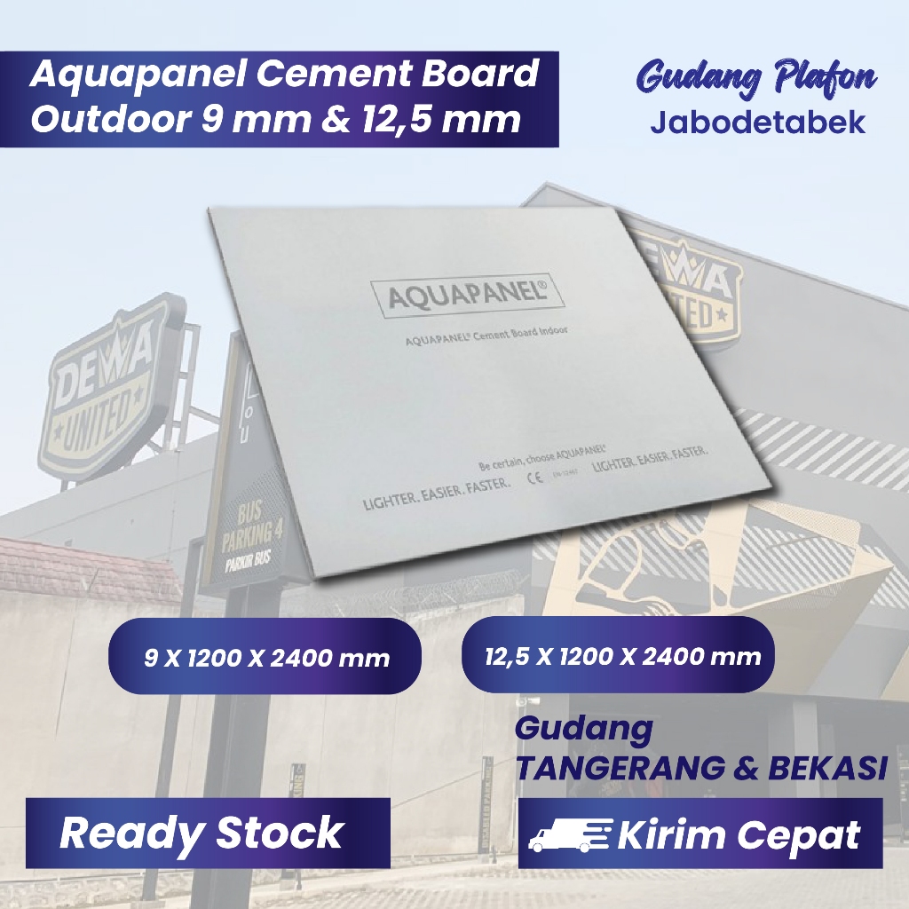 Aquapanel Cement Board Outdoor 9 mm & 12,5 mm