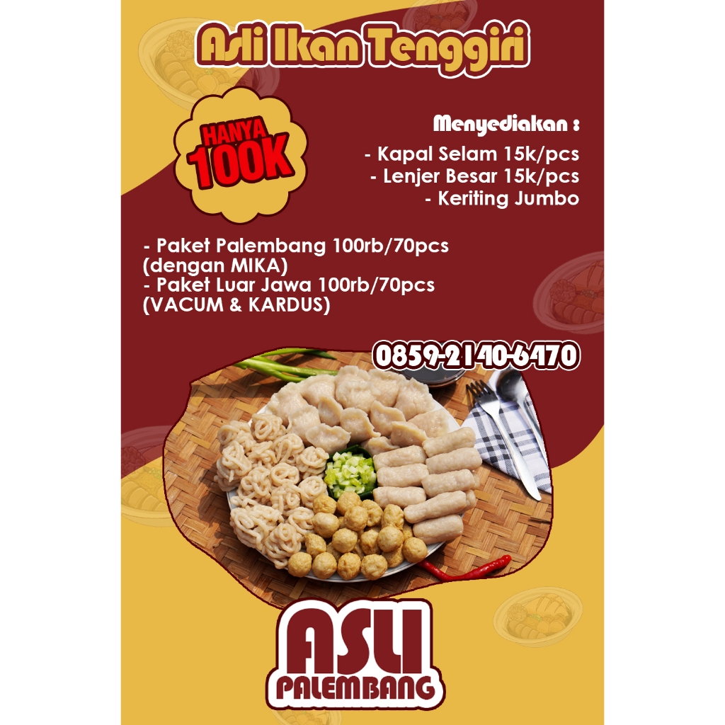 

Pempek 70 pcs 100rb asli palembang
