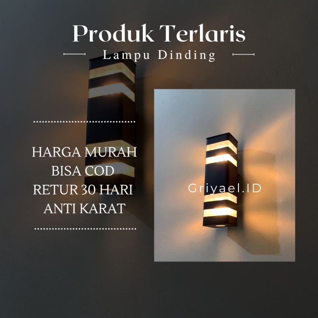 LAMPU PILAR ( KODE : KOTAK POLOS) / LAMPU DINDING / LAMPU MINIMALIS/ LAMPU OUTDOOR