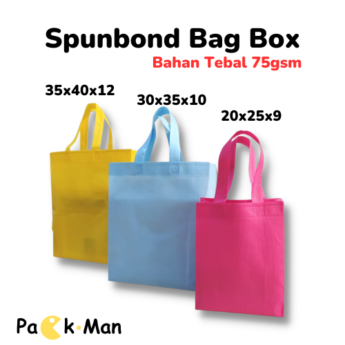 

Tas Spunbond Handle Box Ukuran 20x25, 30x35, dan 35x40 | Goodie Bag Totte Bag untuk Souvenir