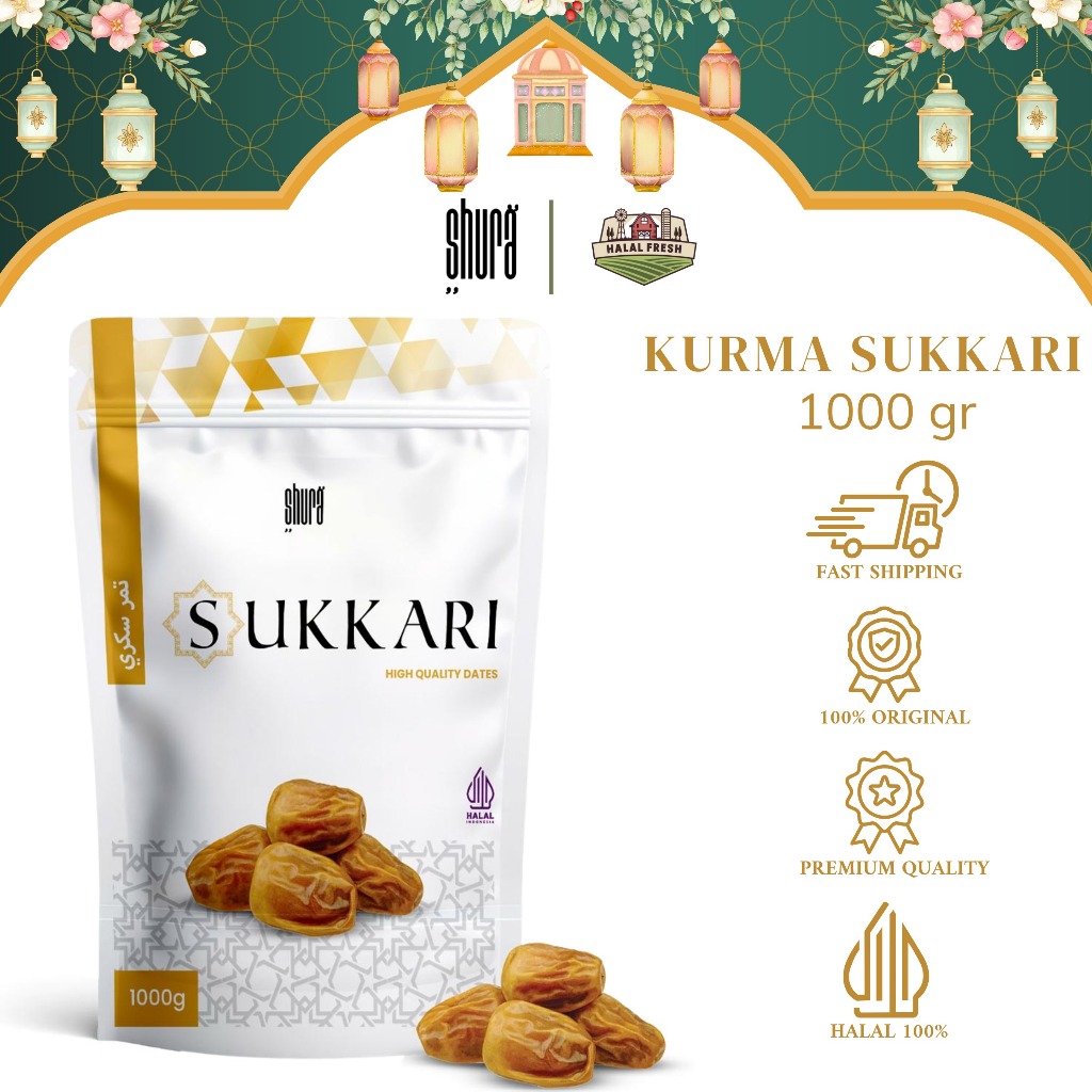 

Shura Kurma Sukkari Kurma Sukari 1Kg Kemasan Pouch Premium Original High Quality