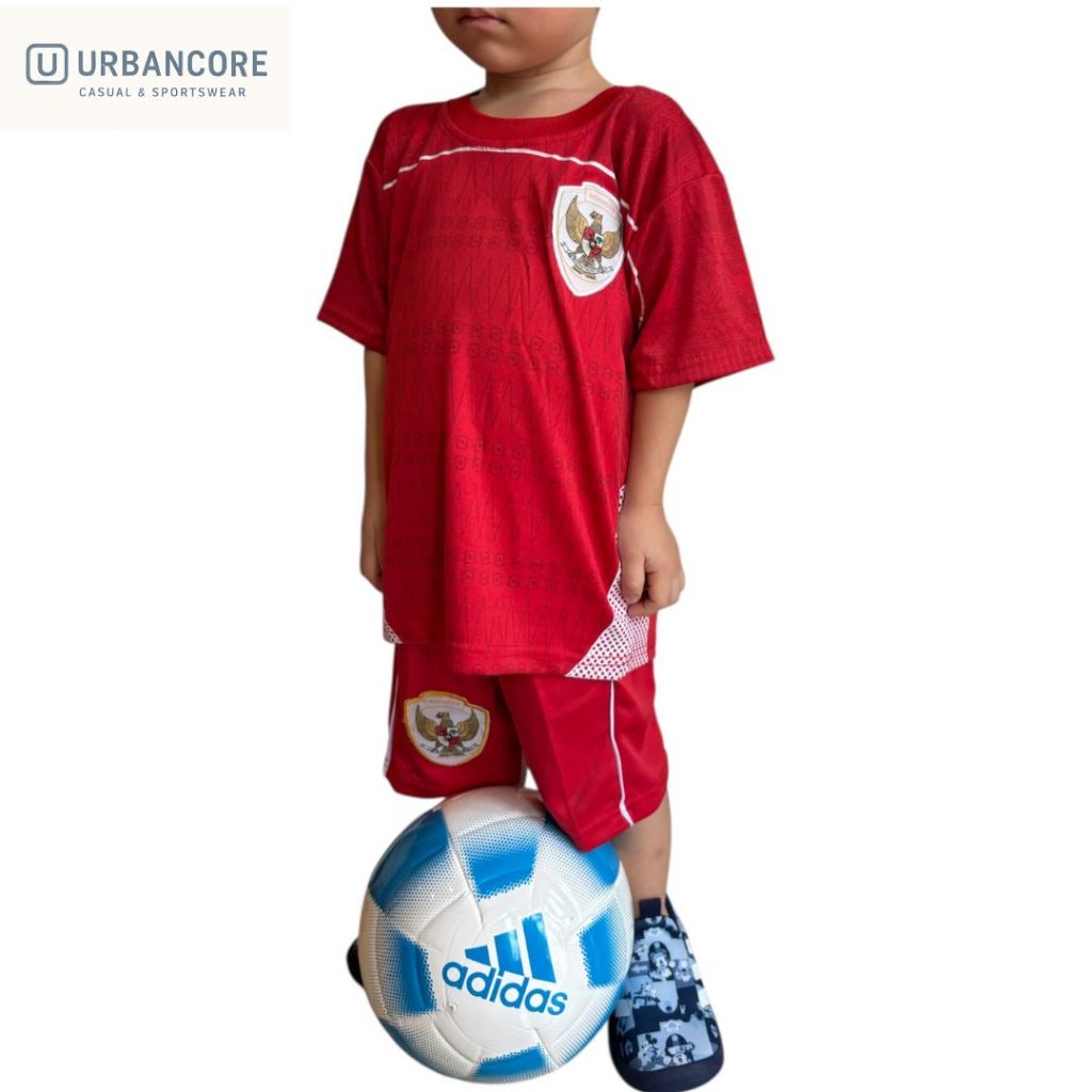 Setelan Jersey Timnas Anak Indonesia umur 1-13 tahun Dryfit