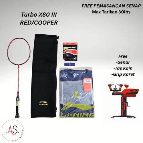 Raket Lining Turbo X80 III dan Turbo X90 III Original Raket Kelas Turnamen
