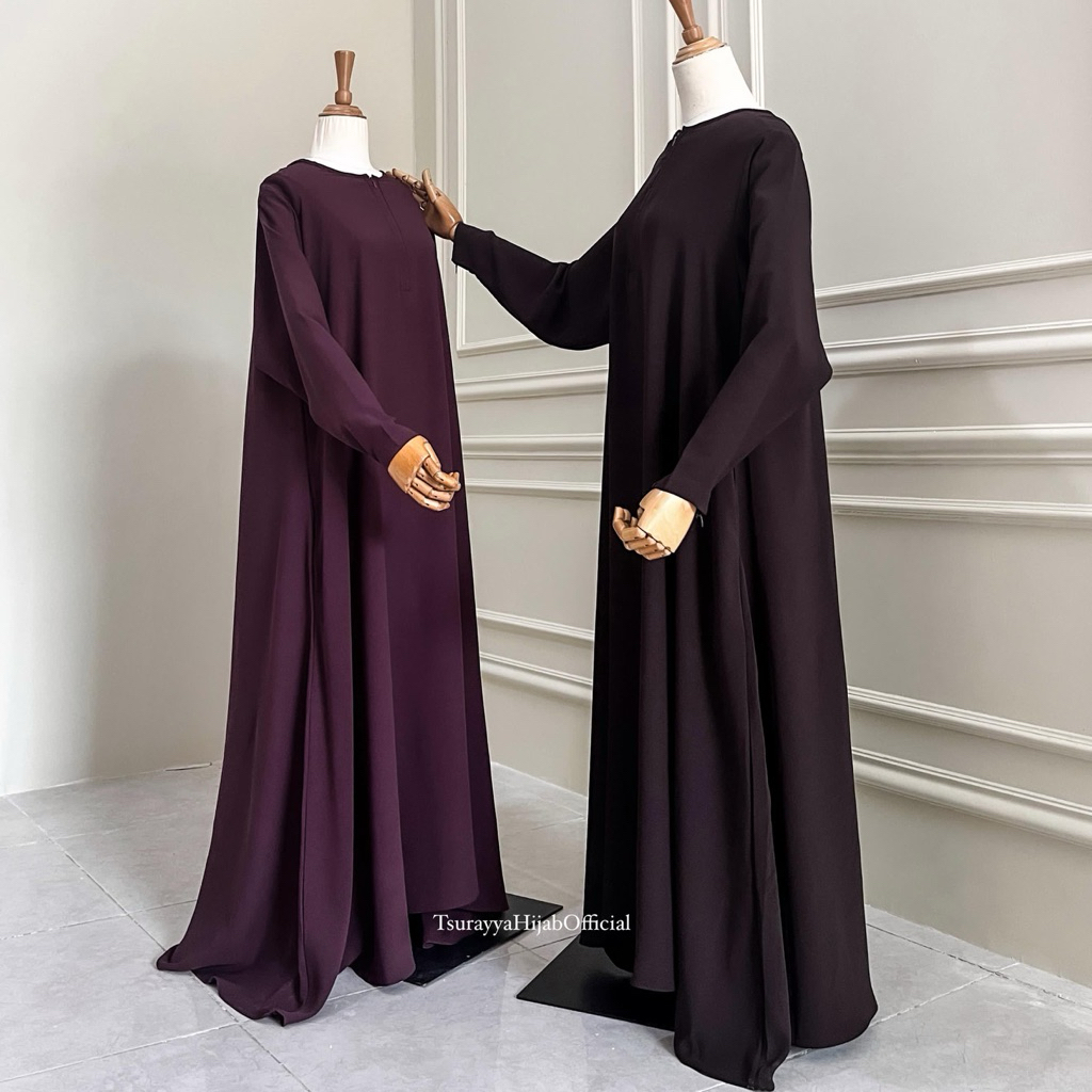 Tsurayya - (Abaya Saja) Abaya Basic Bahan Mazen Anti UV by Sultan/ Abaya Lebaran