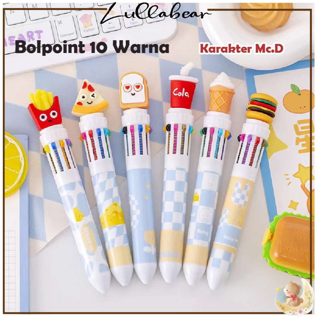 

BOLPOINT MEKANIK 10 WARNA MOTIF MAKANAN MC.D / PULPEN ANAK MOTIF MAKANAN LUCU / BOLPEN WARNA KARAKTER MURAH