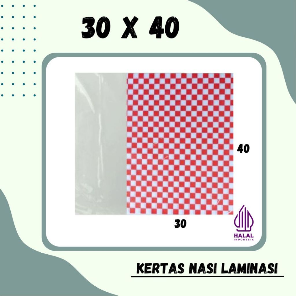 Kertas Nasi Printing Isi 500 30x40 | Foodgrade | KFC | Paper Wrap | Burger Packing Kebab | laminasi