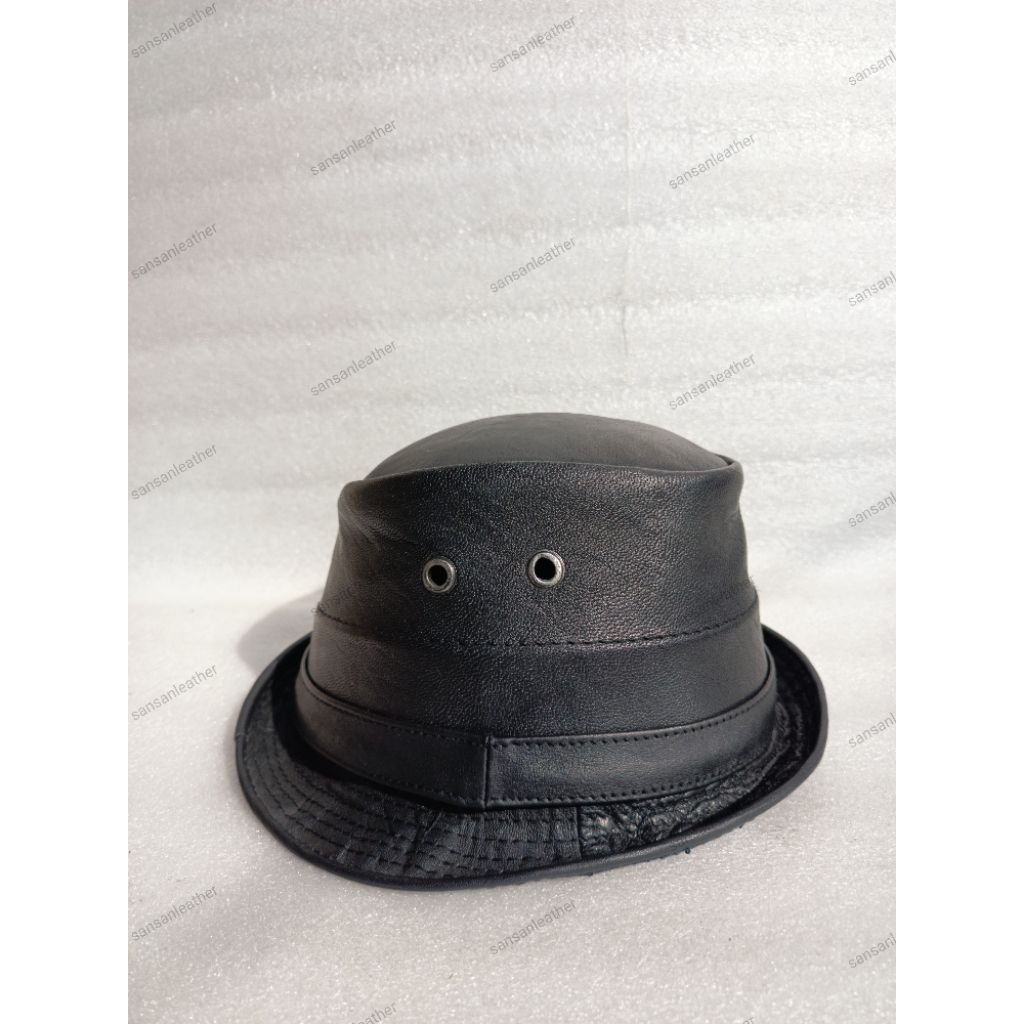 Termurah topi kulit pria/Topi fedora/topi kulit laken/Topi Tompi