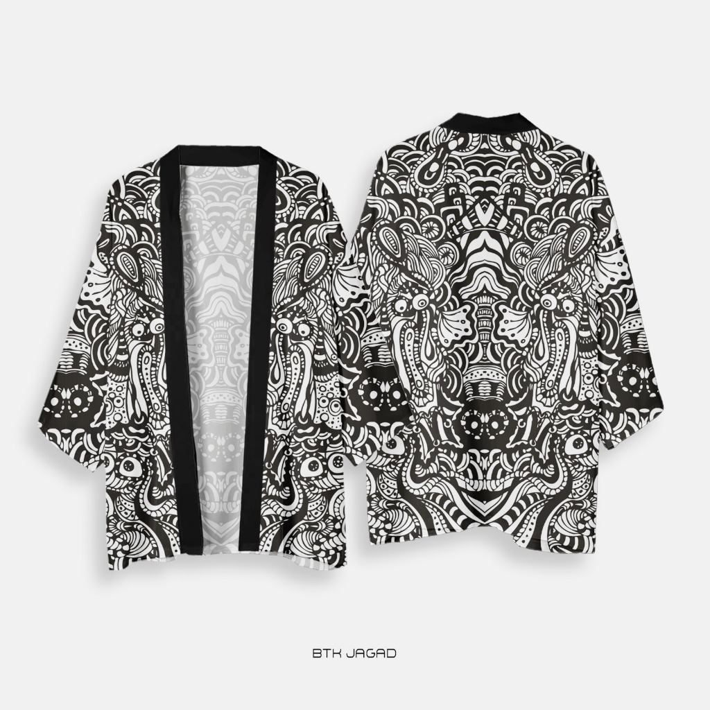 Haori Kimono Outer Outwear Casual  FullPrint Batik Jagad