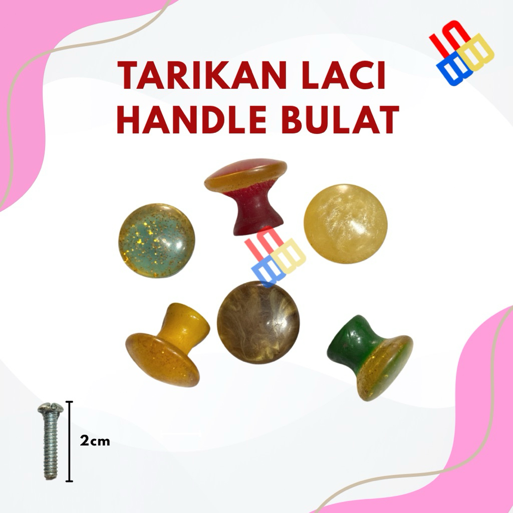 Handle Tarikan laci bulat / Knop Laci Lemari Kecil Kayu Kaca