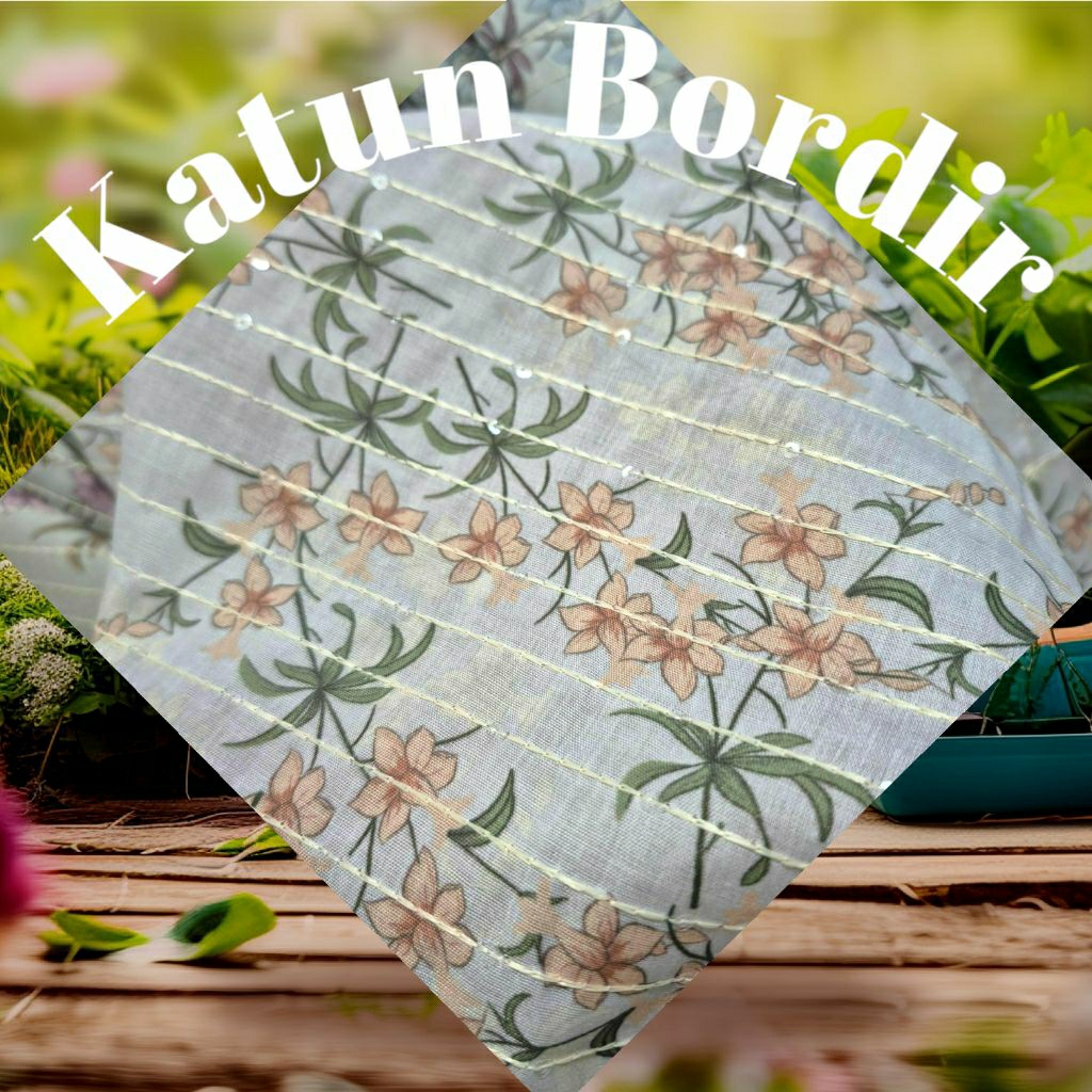 KAIN BORDIR MOTIF BUNGA - KAIN KATUN BORDIR PREMIUM MOTIF BUNGA
