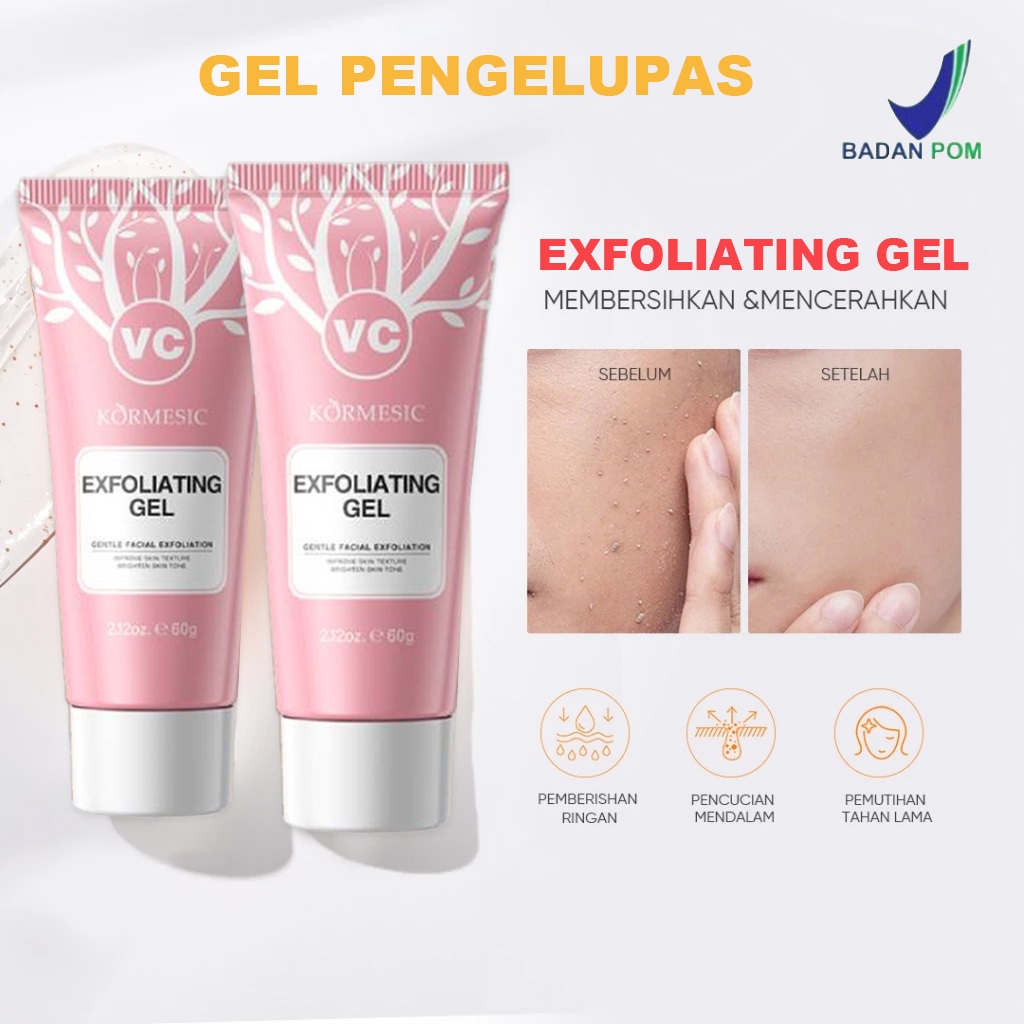 Face Scrub Exfoliating Gel Eksfoliasi Wajah Pembersih Kulit Mati Mengangkat Sel Mati Mencerahkan Waj