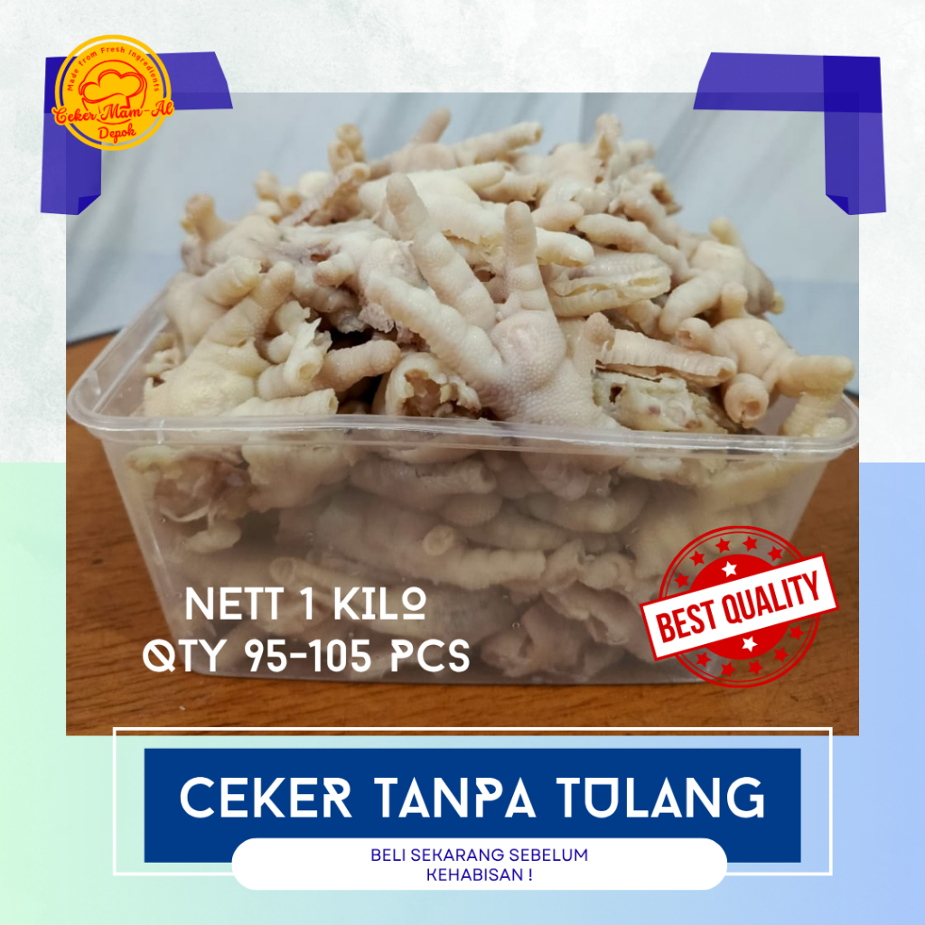 

CEKER AYAM TANPA TULANG REAL 1 KILO/DAKBAL/CEKER KOREA TANPA KADAR AIR