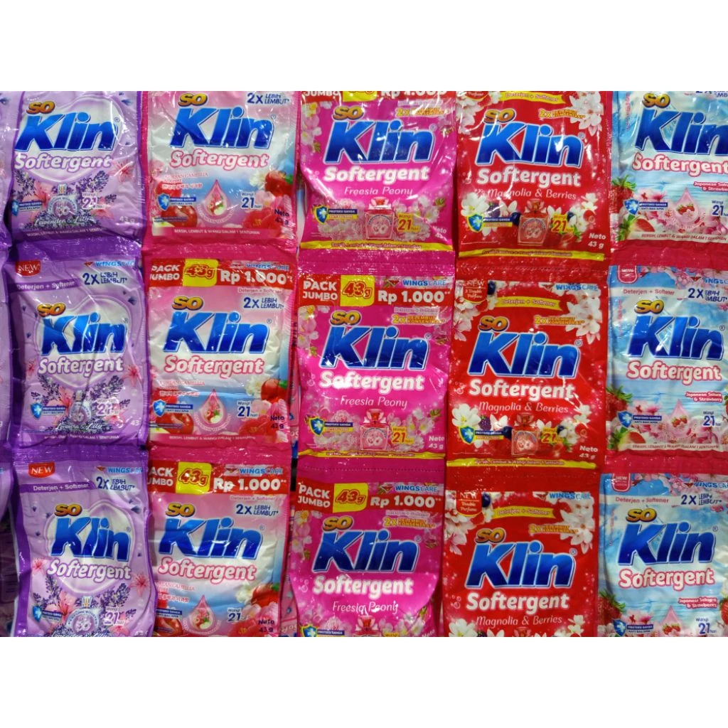 soklin softergent detergent bubuk 1 rencheng 6 sachet 41g