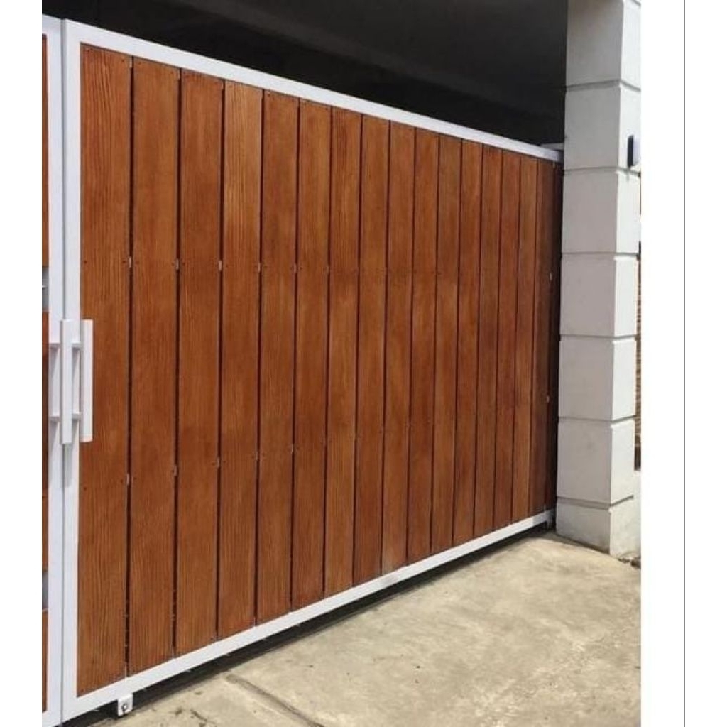 pagar grc motif kayu minimalis