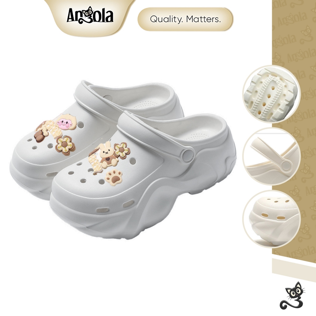 ANGOLA Sepatu Sandal Fuji Jibbitz Charm H12 Hiasan Sandal Lucu Empuk Sendal Slop Jelly