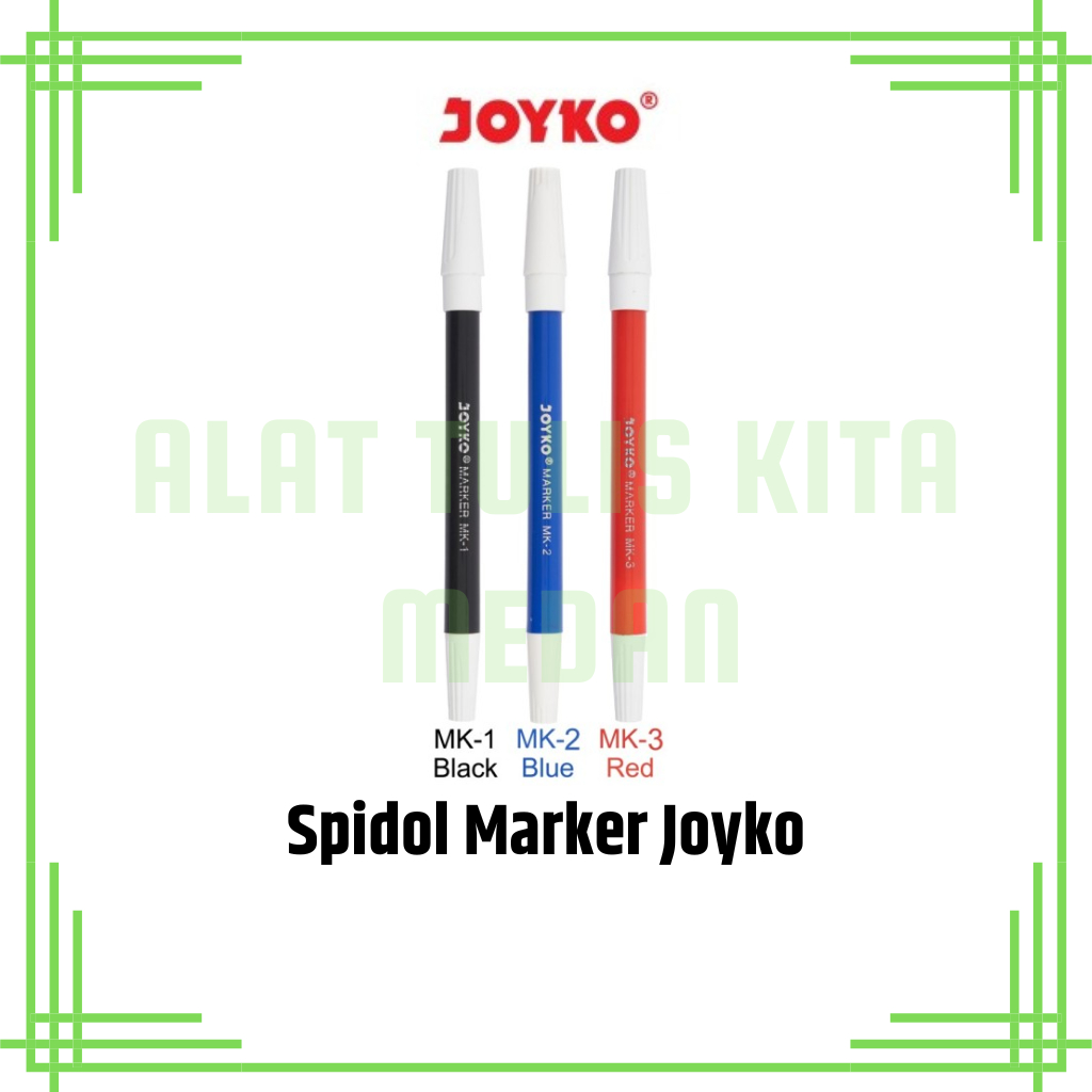 

(1 Pcs) Spidol Marker Kecil Joyko Hitam Biru Merah / Penanda Pen Spidol Marker Joyko