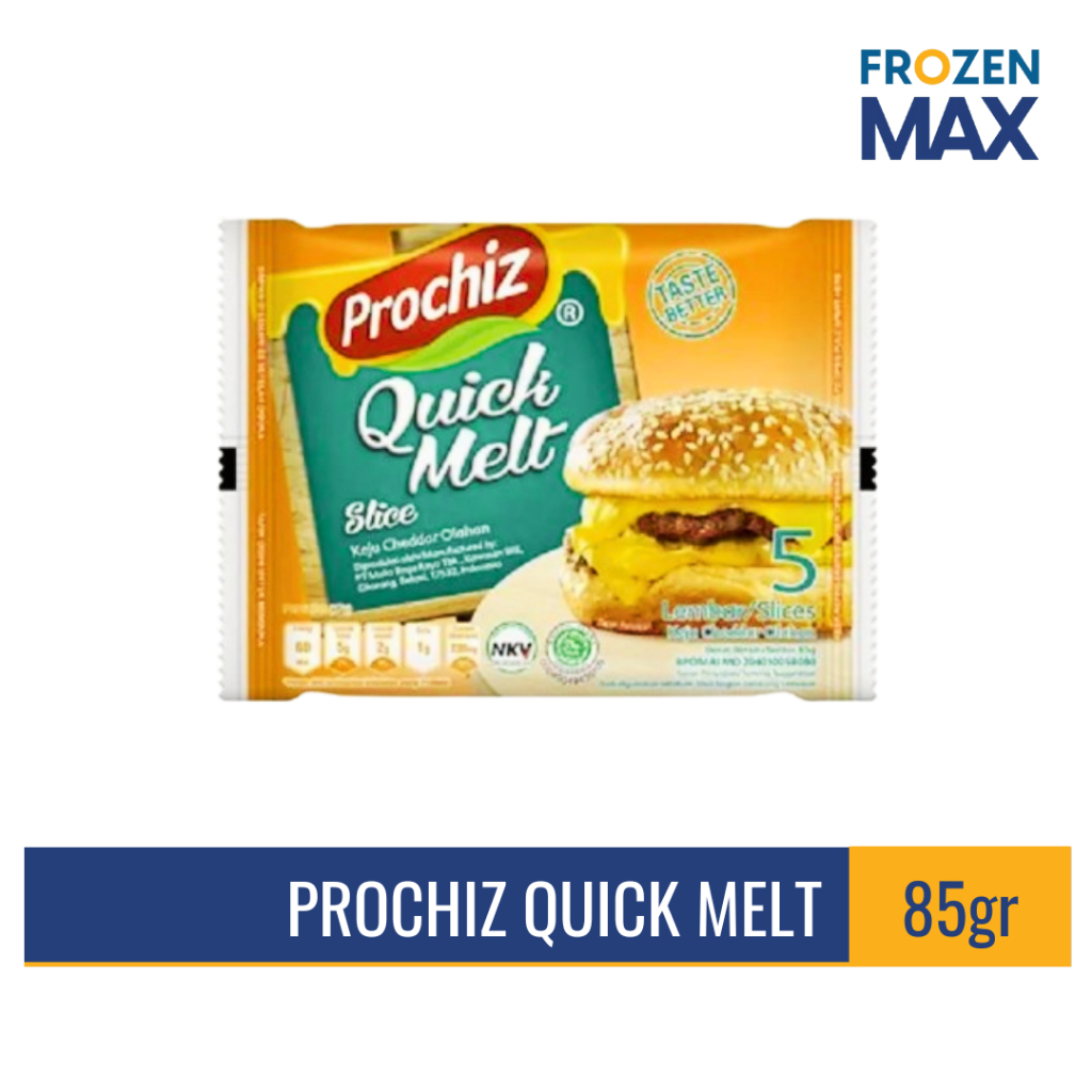 

Prochiz Quick Melt Slice Keju Cheddar 5 Lembar 85 gr | Quick Melt Prochiz