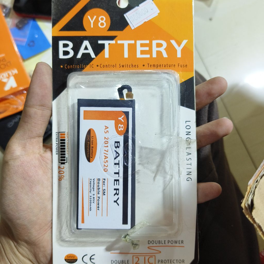 BATERAI Y8 DOUBLE POWER SAMSUNG A5 2017 A520 ORI Y8