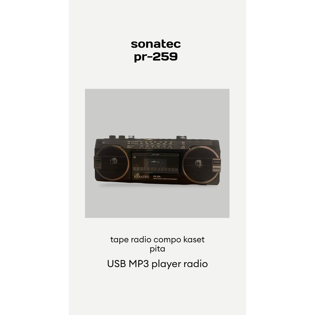 RADIO KASET PITA SONATEC PR-259 USB/SD/MMC/3 BAND RADIO
