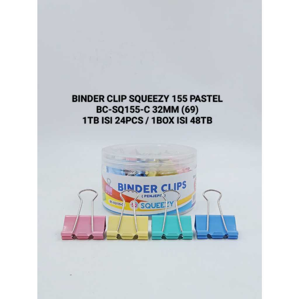 

Binder Clips Squeezy 155 Pastel BC-SQ155-C 32MM (69)