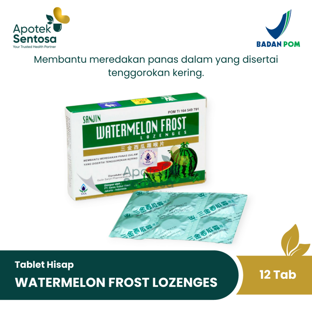 

Sanjin Watermelon Frost Lozenges - Tablet hisap untuk meredakan panas dalam yang disertai tenggorokan kering