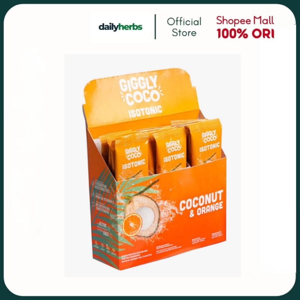 

Giggly Coco Isotonic Coconut Box isi 15 sachet | Isotonic Drink