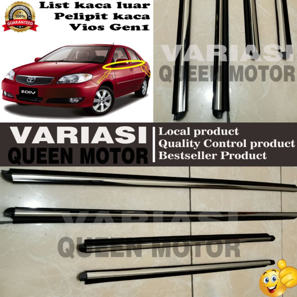 List kaca luar (pelipit kaca) weather strip Vios gen 1